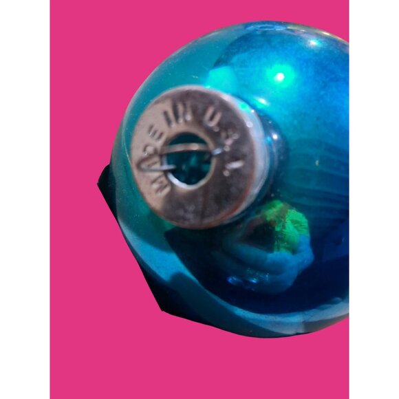 Vintage Christmas Creations Mercury Glass Ornaments Set Of 4 Blue Gold Made In U - Picture 8 of 9